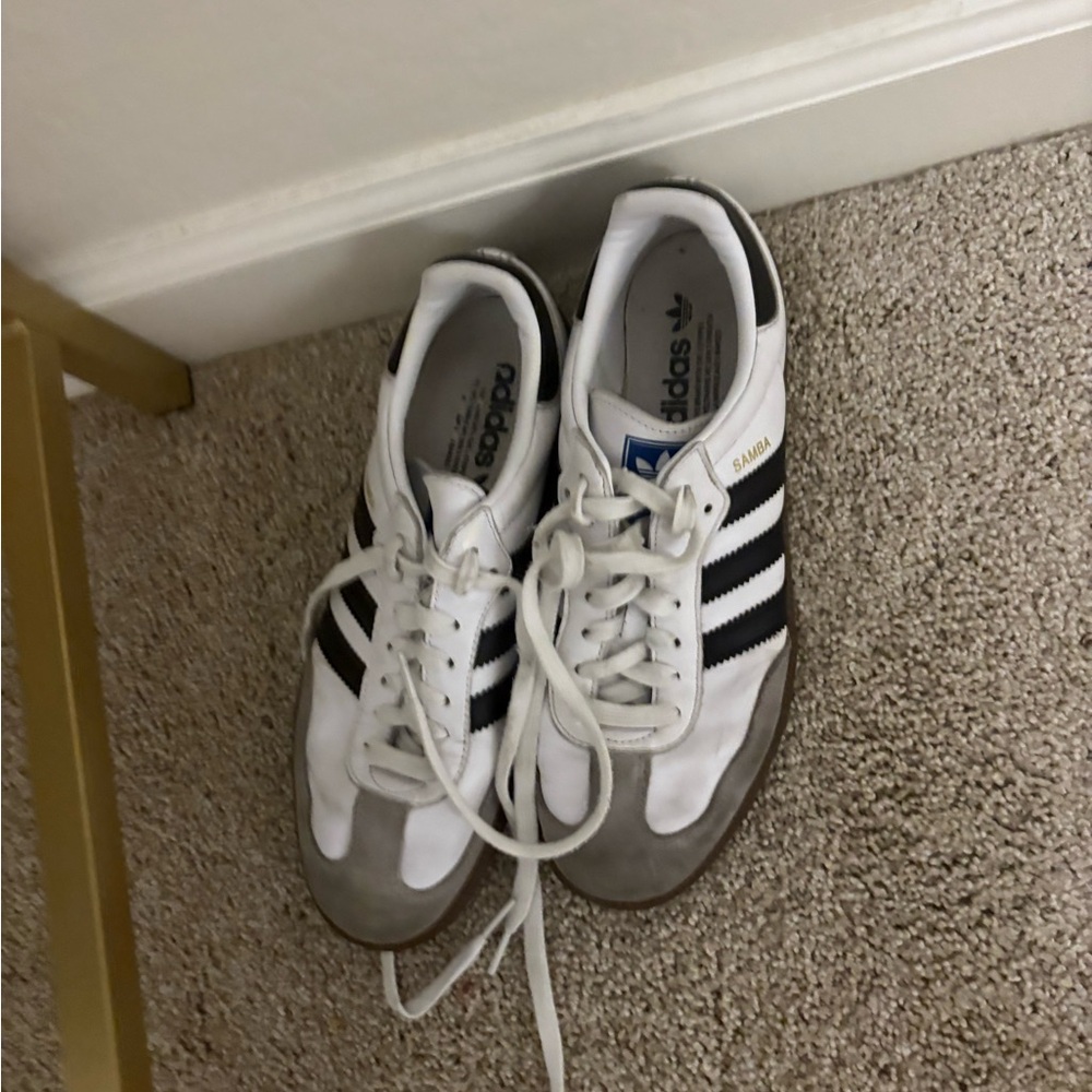Adidas Men's White and Black Sneakers